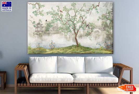 Tree & Birds Painting Print 100% Australian Made