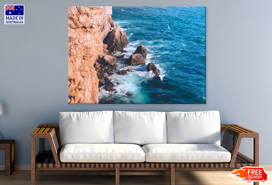 Rocks On Shore & Sea View Photograph Print 100% Australian Made
