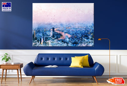 Abstract City Watercolor Painitng Print 100% Australian Made