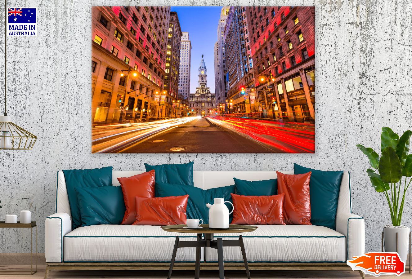 Philadelphia City Hall, Pennsylvania, USA Night Photograph Print 100% Australian Made