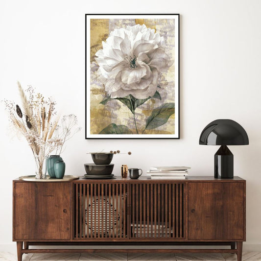 White Flower Watercolor Painting Home Decor Premium Quality Poster Print Choose Your Sizes