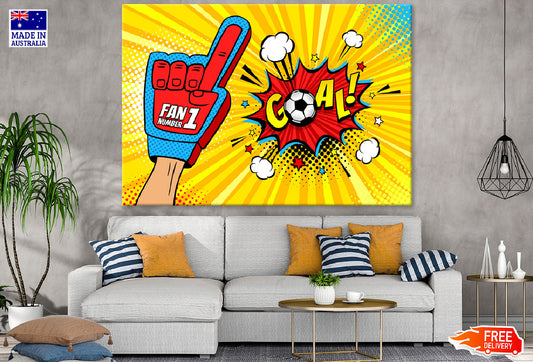 Goal Quote & Fan Foam Finger Illustration Print 100% Australian Made