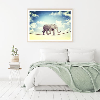 Elephant on a Rope Photograph Home Decor Premium Quality Poster Print Choose Your Sizes