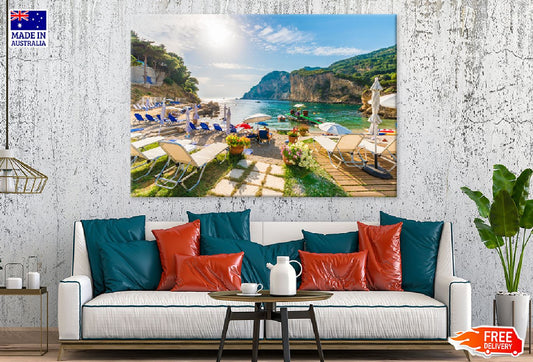 Beach in Corfu Island, Greece Photograph Print 100% Australian Made