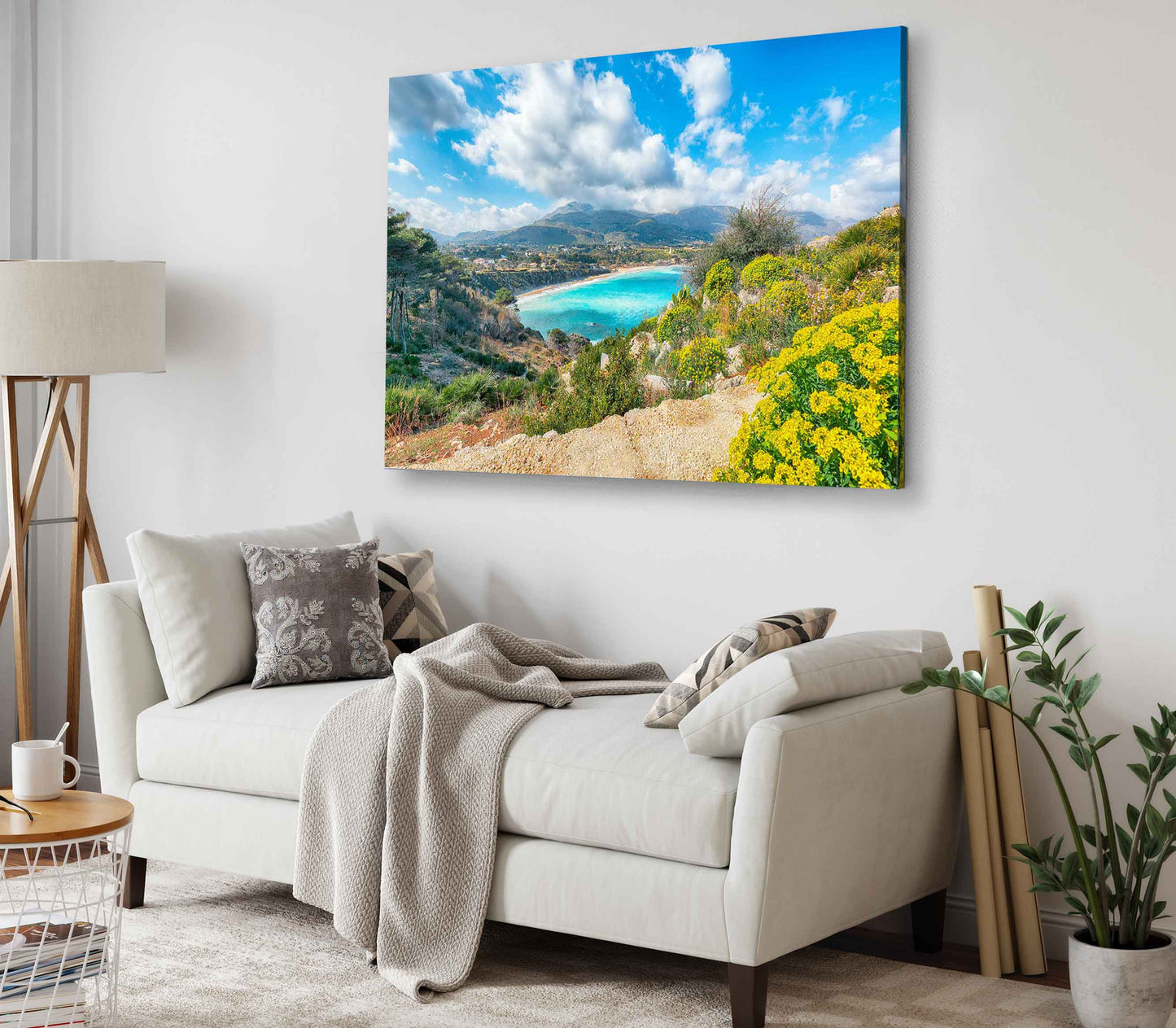 Bella Home Fabulous Seascape of Guidaloca Beach Print Canvas Ready to hang