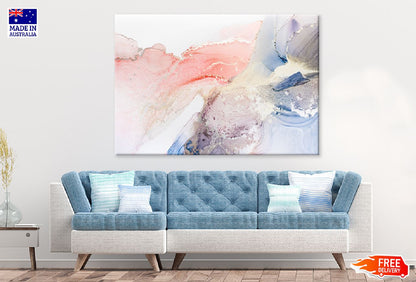 Pink Blue & Gold Abstract Fluid Design Print 100% Australian Made