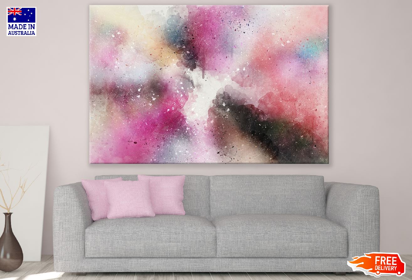 Black Grey & Pink Abstract Design Print 100% Australian Made