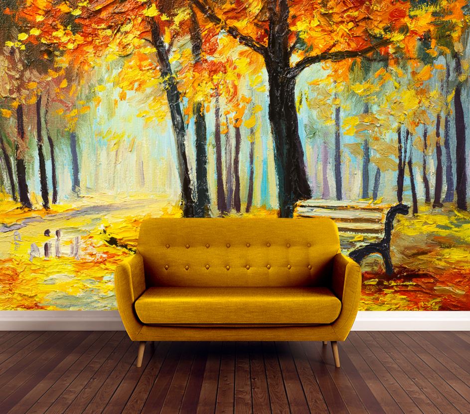 Wallpaper Murals Peel and Stick Removable Stunning Forest Painting High Quality