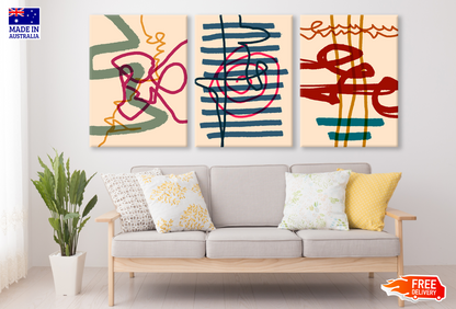 3 Set of Abstract Designs High Quality print 100% Australian made wall Canvas ready to hang