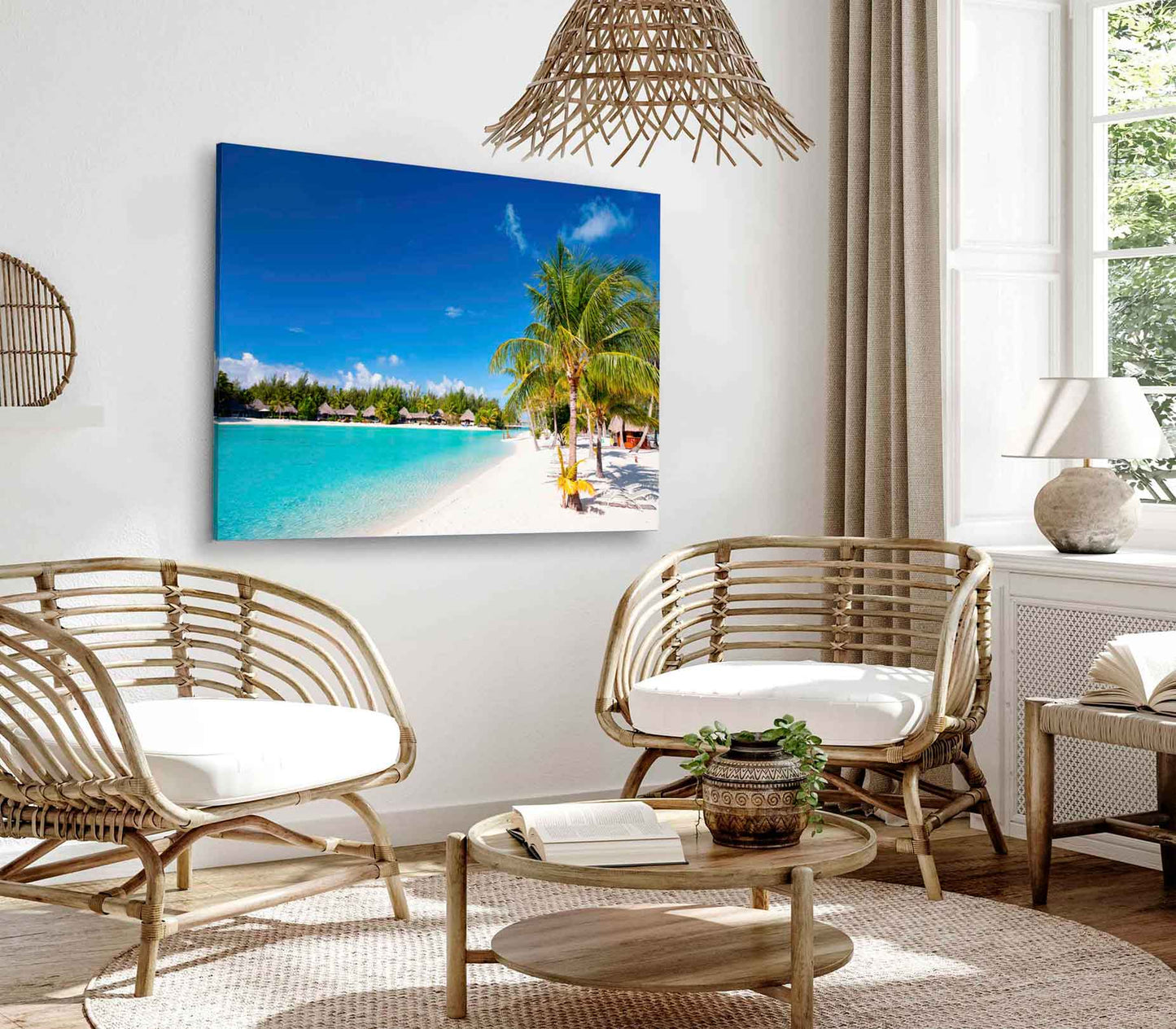 Bella Home Beautiful Beach On Bora Bora Island Print Canvas Ready to hang