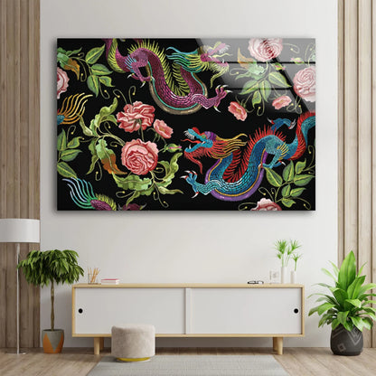 Colorful Dragon Art Design Acrylic Glass Print Tempered Glass Wall Art 100% Made in Australia Ready to Hang