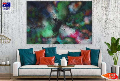Dark Blue Grey & Green Smoke Abstract Design Print 100% Australian Made