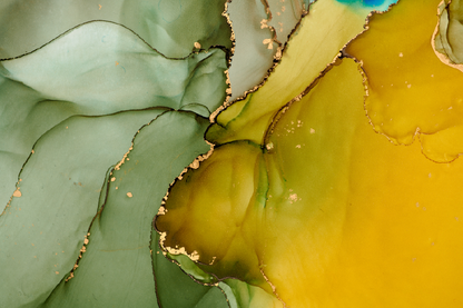 Green Yellow & Gold Abstract Design Home Decor Premium Quality Poster Print Choose Your Sizes