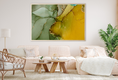 Green Yellow & Gold Abstract Design Home Decor Premium Quality Poster Print Choose Your Sizes