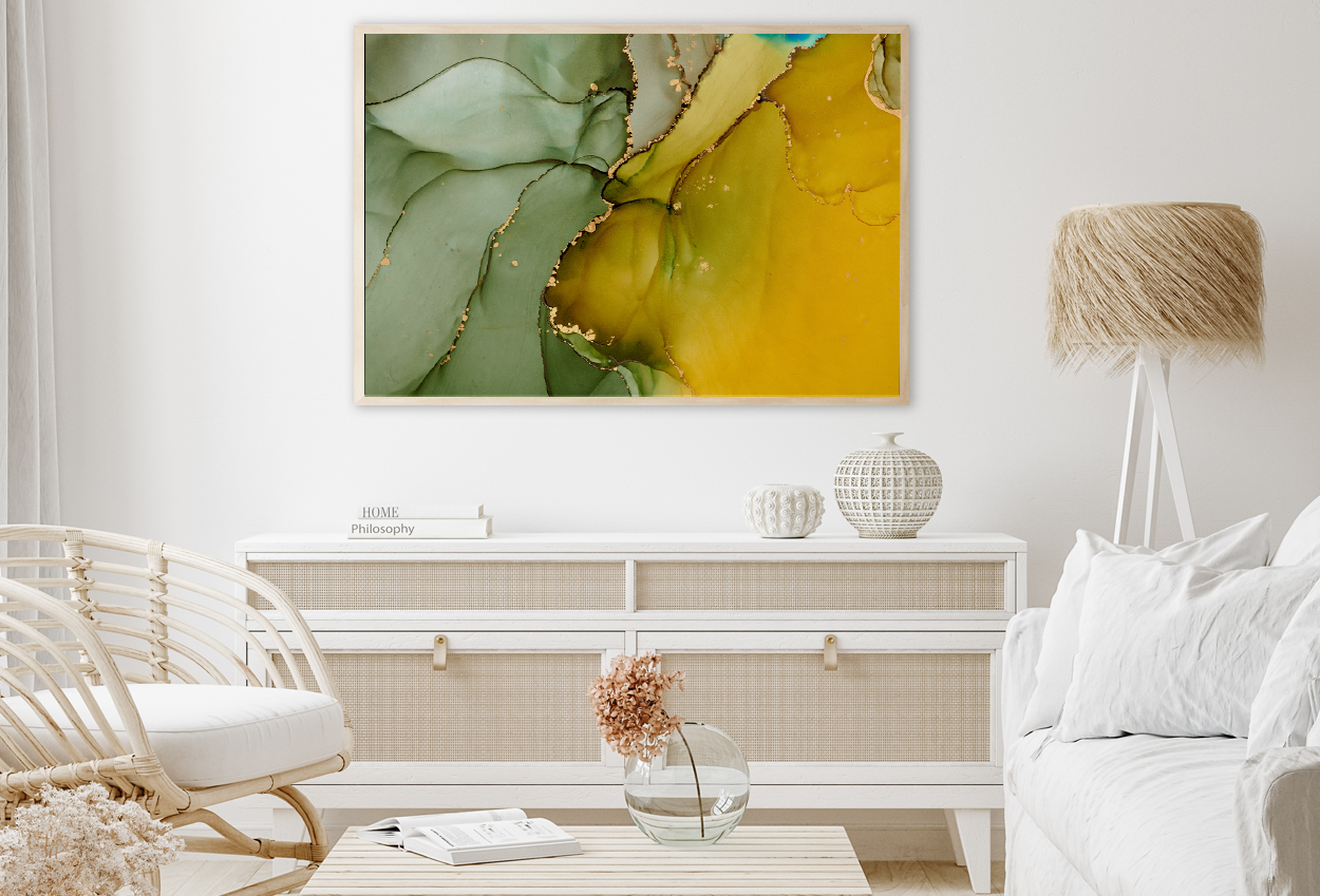 Green Yellow & Gold Abstract Design Home Decor Premium Quality Poster Print Choose Your Sizes