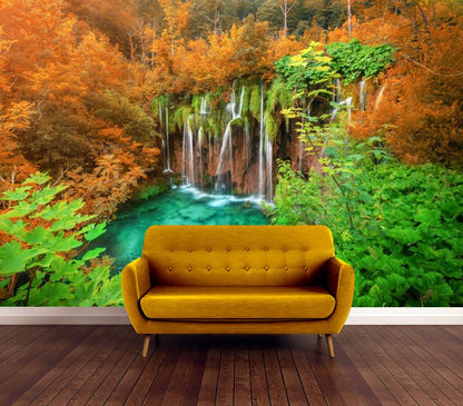 Wallpaper Murals Peel and Stick Removable Waterfall Scenery Photograph High Quality