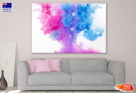 Blue & Pink Smoke Abstract Design Print 100% Australian Made