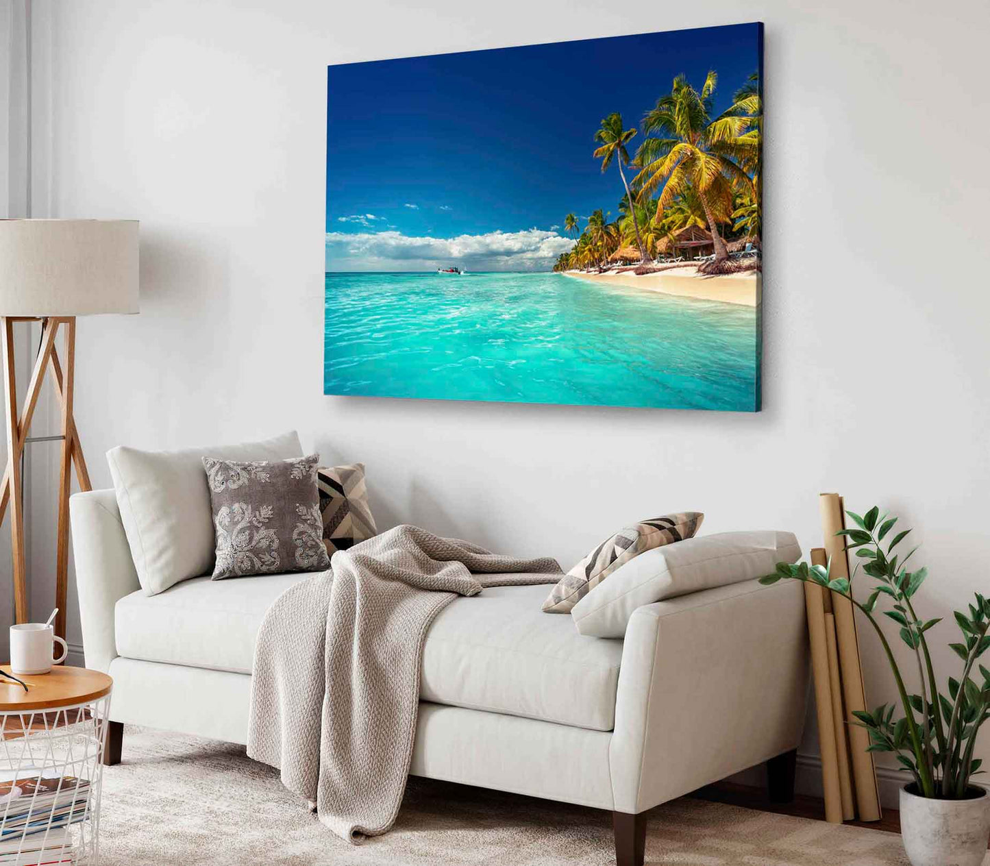 Bella Home Island Beach With Perfect Sunny Sky Print Canvas Ready to hang