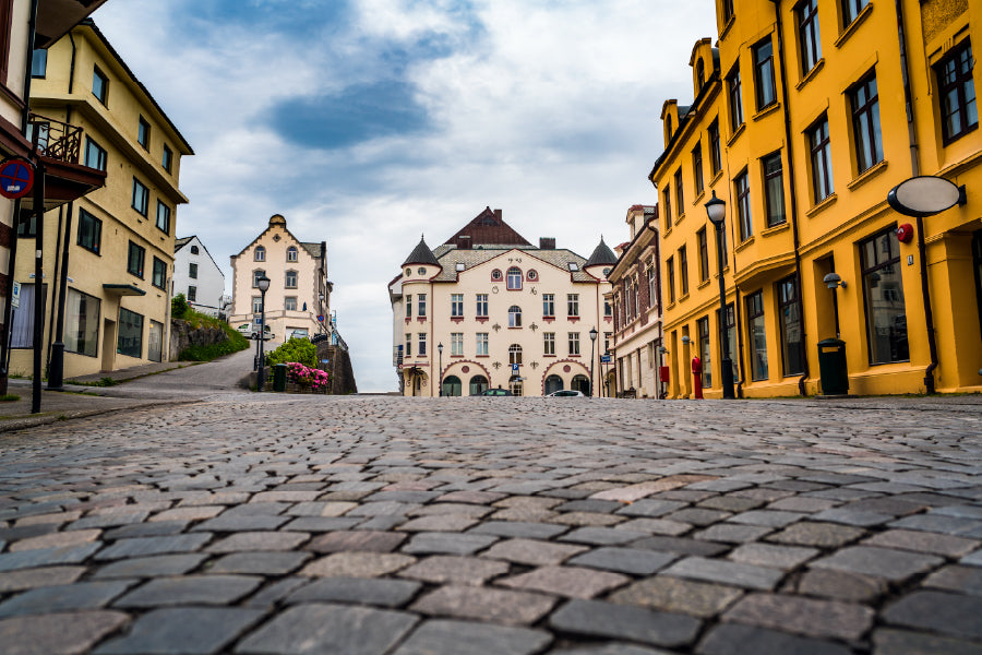 Bella Home Aksla City Alesund Street View Print Canvas Ready to hang