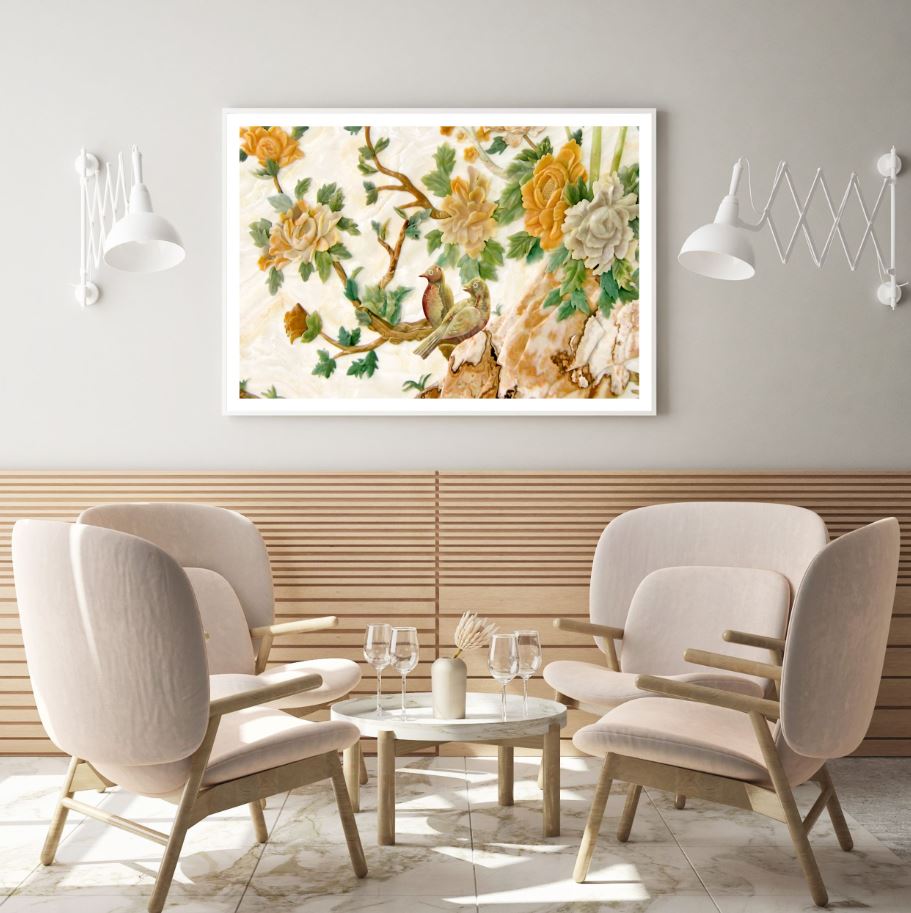 Birds on Flower Tree 3D Design Home Decor Premium Quality Poster Print Choose Your Sizes
