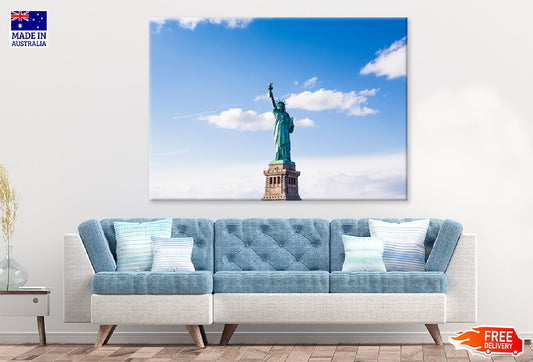 Statue Liberty with Blue Sky View Photograph Print 100% Australian Made