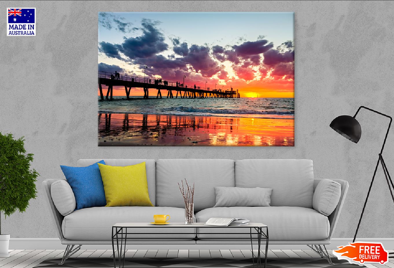 Glenelg Jetty Sunset Photograph Print 100% Australian Made