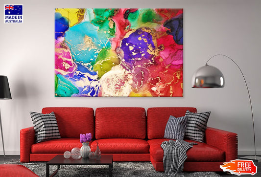 Rainbow Color Abstract Fluid Design Print 100% Australian Made