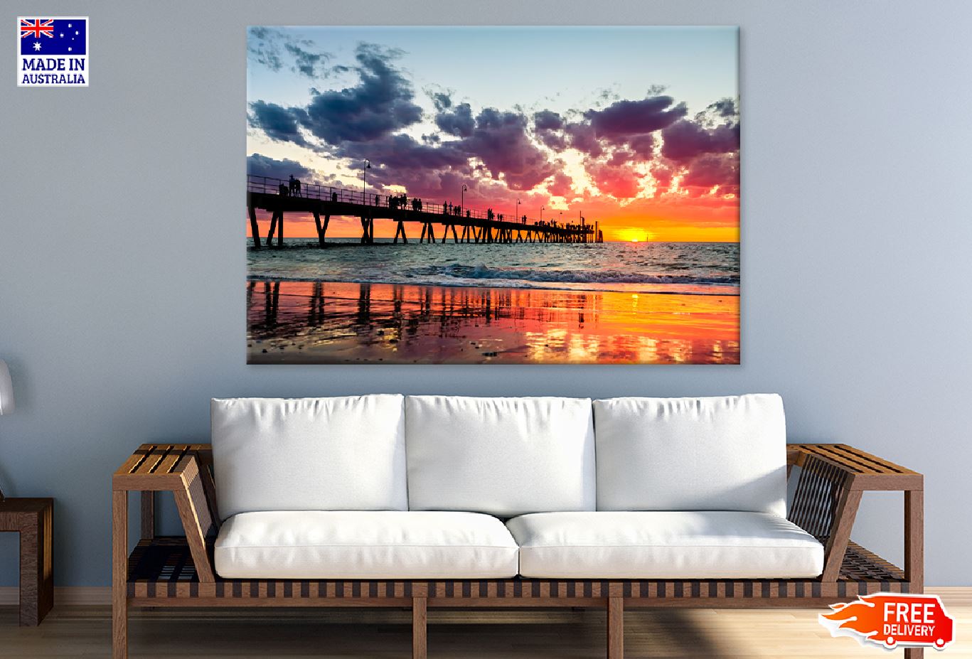 Glenelg Jetty Sunset Photograph Print 100% Australian Made