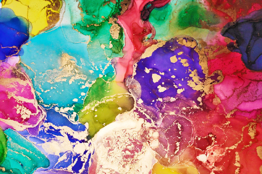 Rainbow Color Abstract Fluid Design Print 100% Australian Made