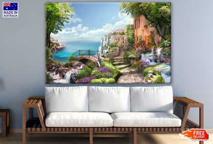 House Nature View Painting Print 100% Australian Made