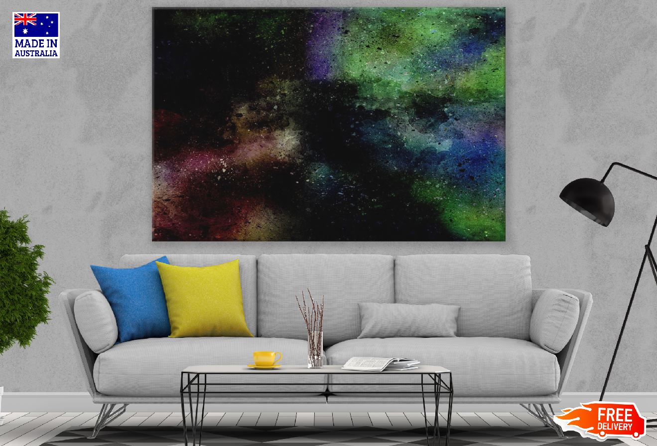 Black Blue & Green Abstract Design Print 100% Australian Made