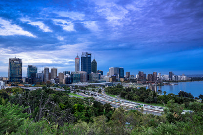 Perth in the Blue Hour Photograph Print 100% Australian Made