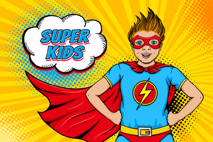 Super Kids Quote & Boy Illustration Print 100% Australian Made