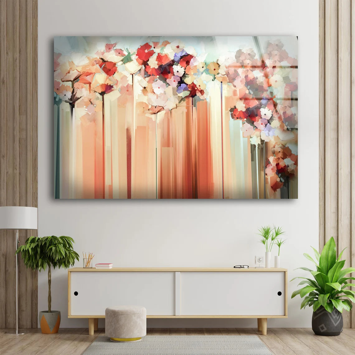 Colorful Flowers Watercolor Painting Acrylic Glass Print Tempered Glass Wall Art 100% Made in Australia Ready to Hang