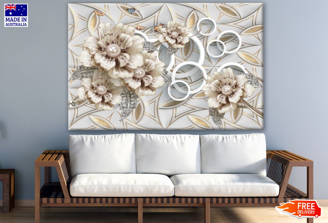 Flowers 3D Design Print 100% Australian Made