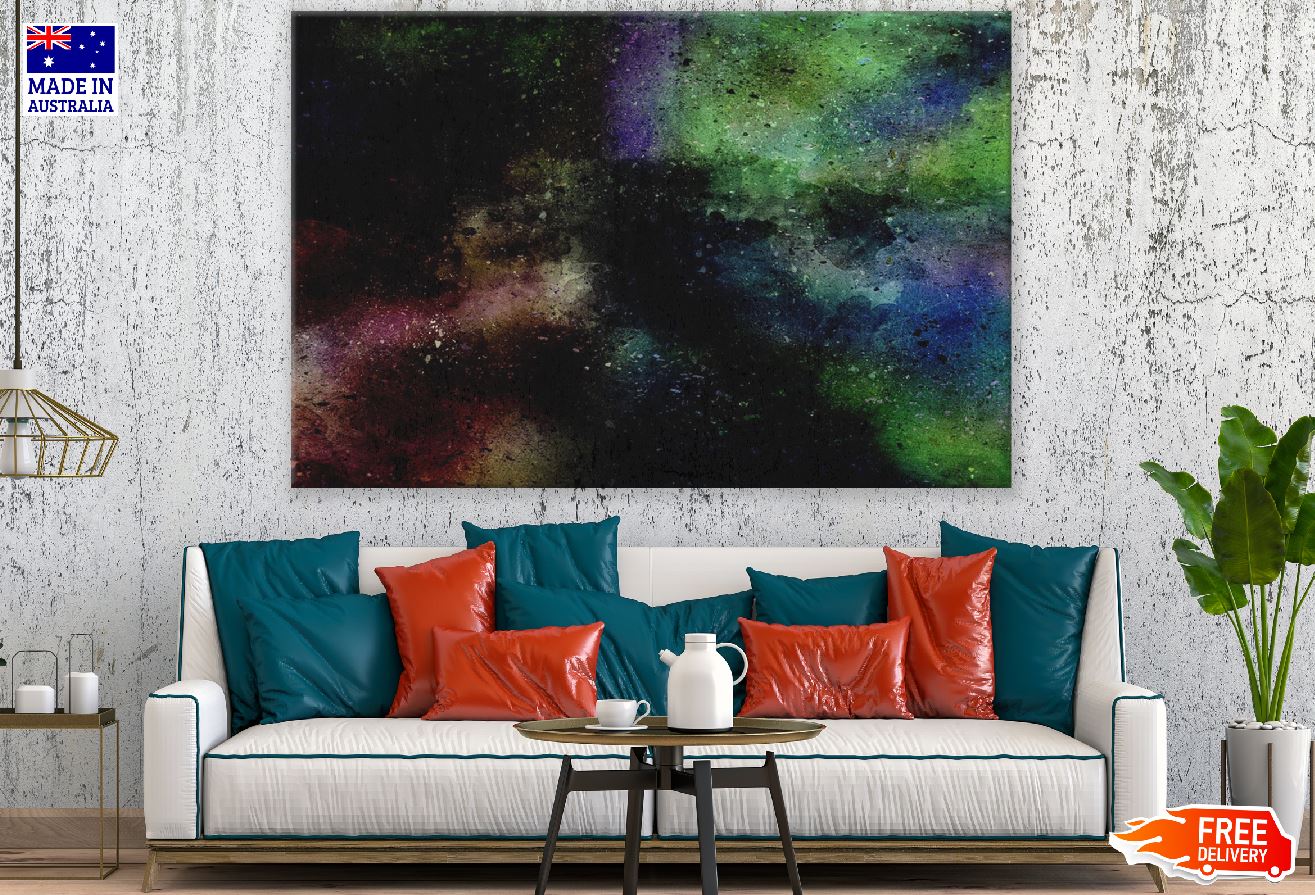 Black Blue & Green Abstract Design Print 100% Australian Made