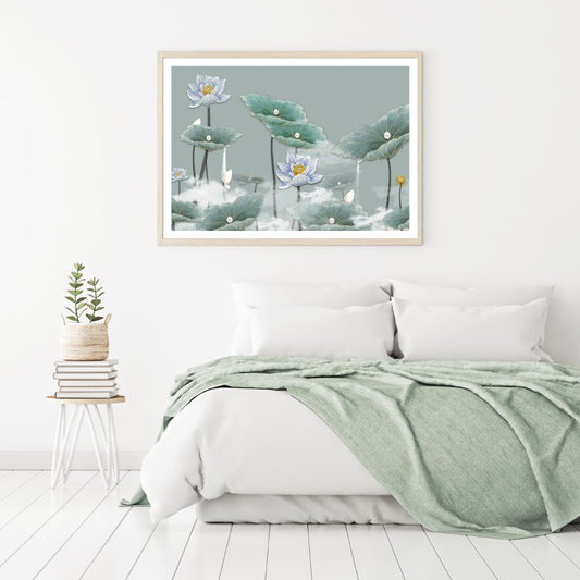 Colorful Lotus Lake 3D Design Home Decor Premium Quality Poster Print Choose Your Sizes