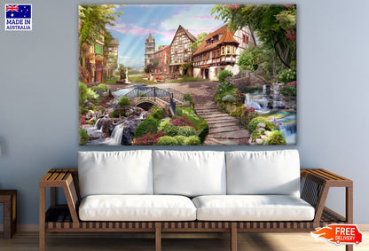House Nature View Painting Print 100% Australian Made