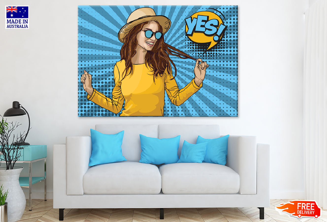 Yes Quote & Dancing Girl Illustration Print 100% Australian Made