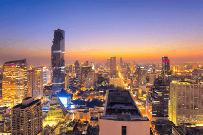 Bangkok Cityscape Night View Photograph, Thailand Print 100% Australian Made