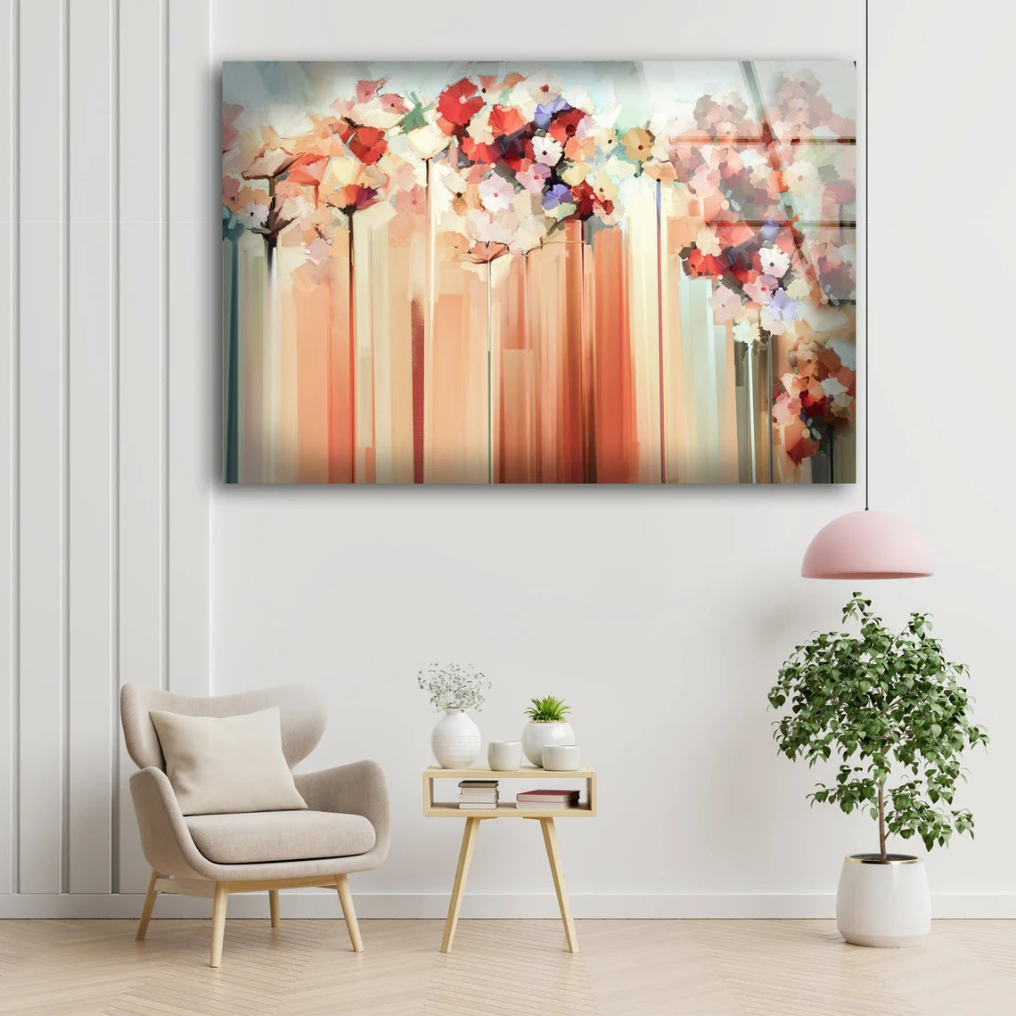 Colorful Flowers Watercolor Painting Acrylic Glass Print Tempered Glass Wall Art 100% Made in Australia Ready to Hang