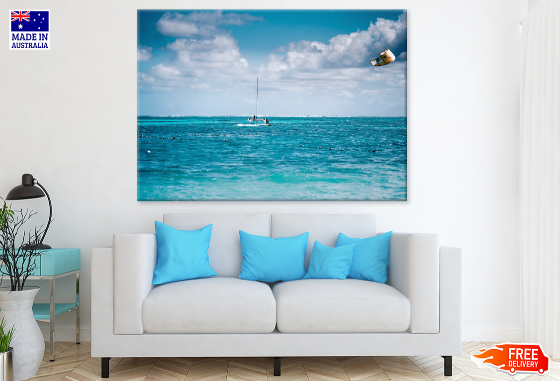 Boats On Sea & Island View Photograph Print 100% Australian Made