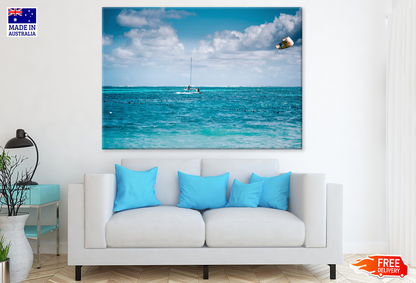Boats On Sea & Island View Photograph Print 100% Australian Made