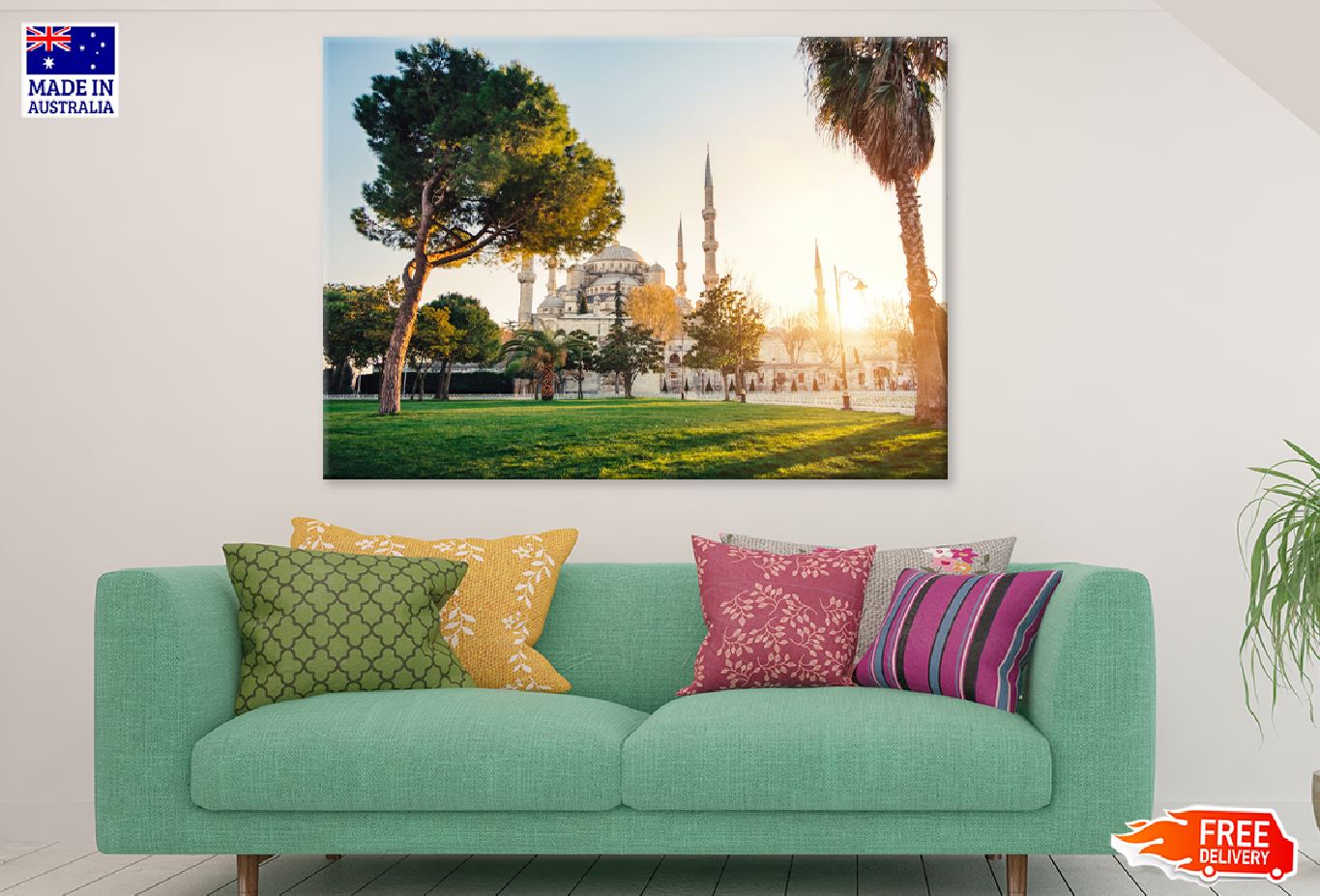 Sultanahmet Blue Mosque Sunset View Photograph Print 100% Australian Made