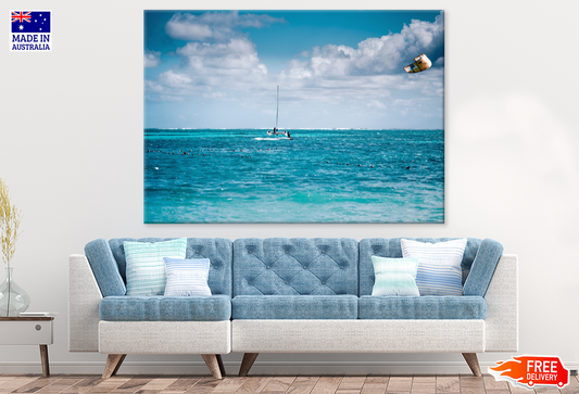 Boats On Sea & Island View Photograph Print 100% Australian Made