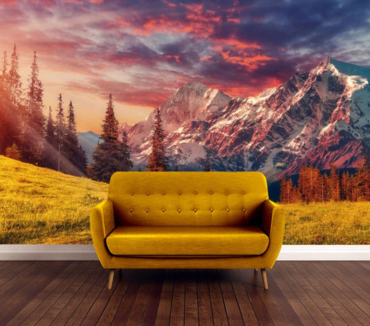 Wallpaper Murals Peel and Stick Removable Stunning Mountain View Landscape High Quality