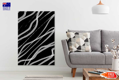 White Light Lines Abstract Design Print 100% Australian Made