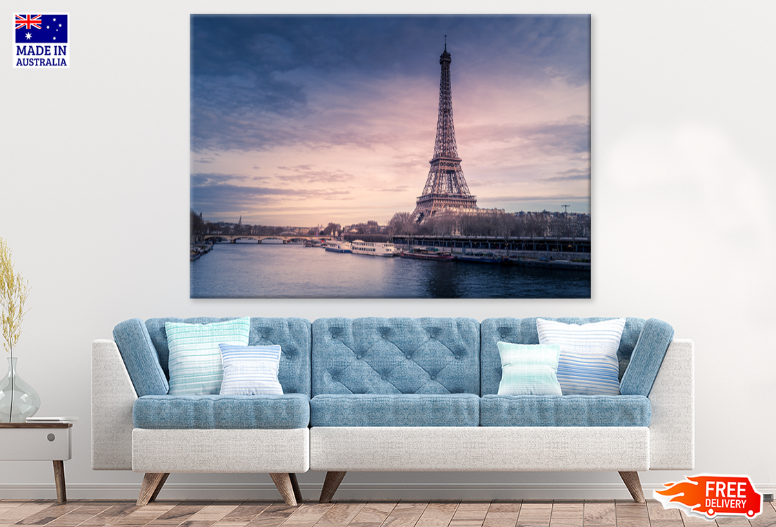 Eiffal Tower & Sunset View Photograph Print 100% Australian Made