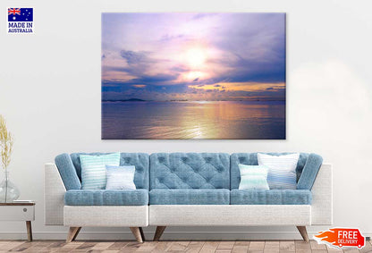 Sun is Falling over Sea Scenery View Print 100% Australian Made