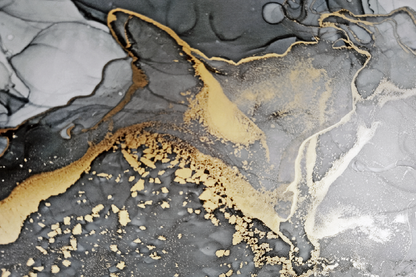 Gray White & Gold Abstract Design Print 100% Australian Made
